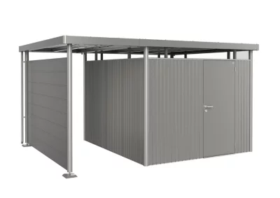 Paroi latérale pour auvent Biohort gris quartz pour abri de jardin Highline H5/H6