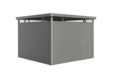 Abri de jardin métal Biohort HighLine H6 gris quartz simple porte surface totale 9.92 m²