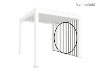 Paroi latérale à lamelles 3m blanc pour pergola Biohort