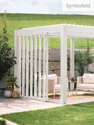 Paroi latérale à lamelles 4m blanc pour pergola Biohort