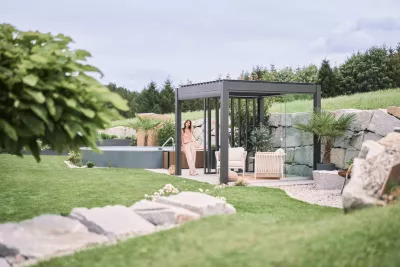Paroi vitrée coulissante pour pergola Biohort 5 m gris foncé