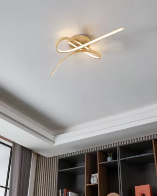 Plafonnier LED integrée Selvina 2 effet bois IP20 L.68 x l.28 cm Eglo