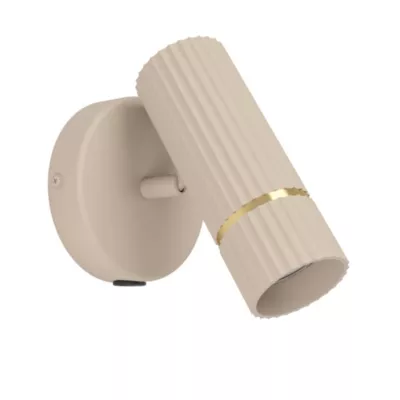 Applique murale métal beige sable GU10 4,7W l. 11 x H.15,5cm Eglo, Caminia