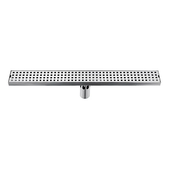 Caniveau de douche rectangulaire - 600 mm - Nickel brossé