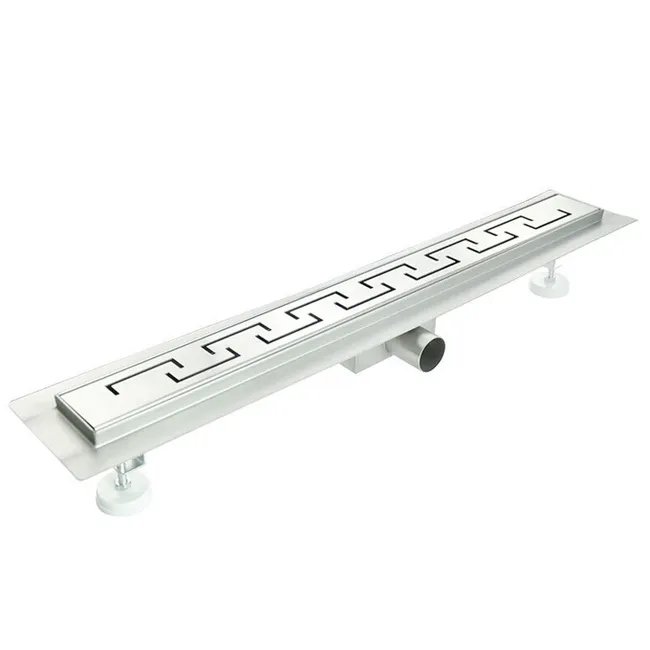 Caniveau de douche en Acier Inox avec grille façonnée 110 cm mod. Doric