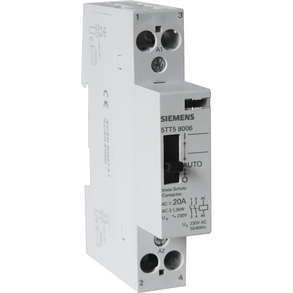 Image principale de Contacteur jour/nuit Siemens 20A 2NO, 3 positions (AUTO, I, 0), automatique pour consommation tarif réduit