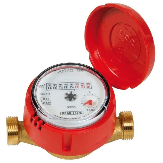 Compteur divisionnaire d'eau chaude laiton - Calibre 15 - Ø3/4" - Débit 2,5 m³/h