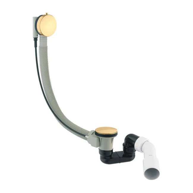 Ensemble de vidange de baignoire avec bonde extra-plat en laiton - Doré
