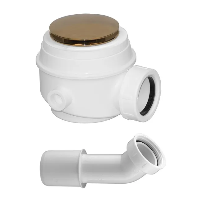 Siphon Pour Baignoire En Laiton Avec Bonde Couleur Gold Or