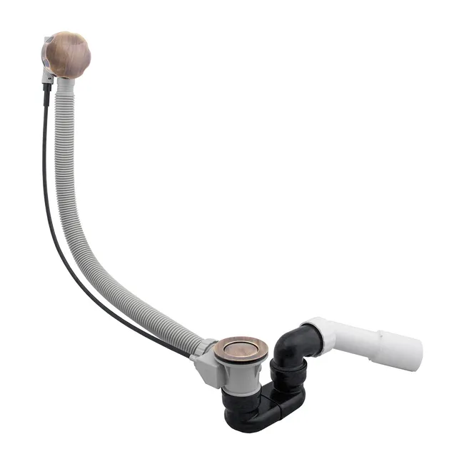 Ensemble de vidange de baignoire avec bonde extra-plat en laiton - Bronze antique