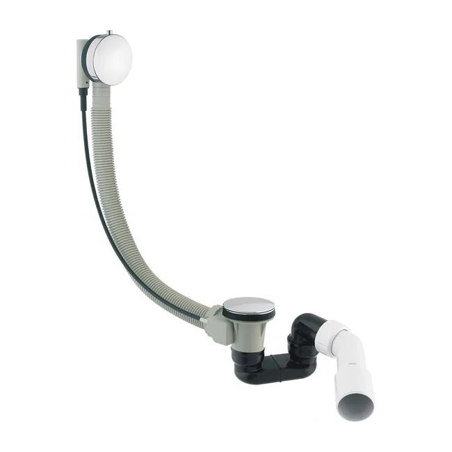 Ensemble de vidange de baignoire avec bonde extra-plat en laiton - Chrome