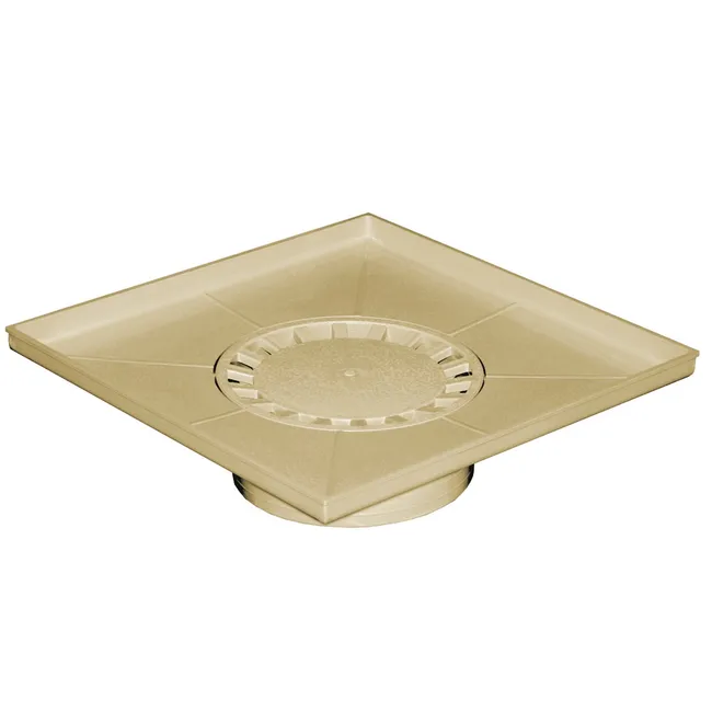 Receveur PVC siphonné sortie Ø90-100-110 FIRST 400x400 - Sable