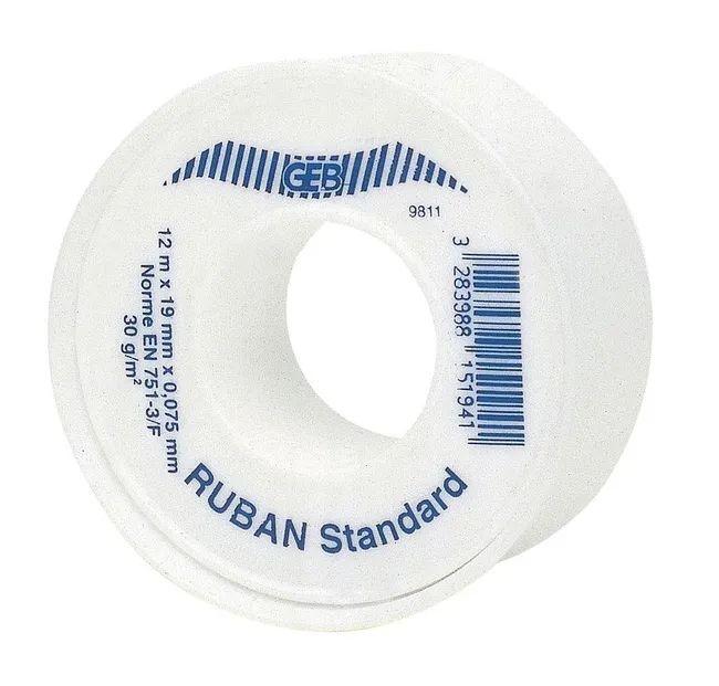 Ruban Geb D'etancheite Ptfe Standard Lg : 12 M Larg : 19 Mm Ep : 0,075 Mm La Piece Ref 815194