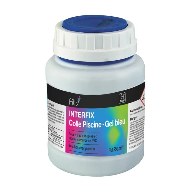 Colle piscine gel bleu Interfix 250ml - Fitt - Bleu