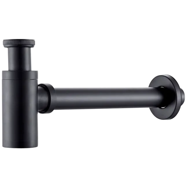Valaz Siphon d'évier apparent noir mat
