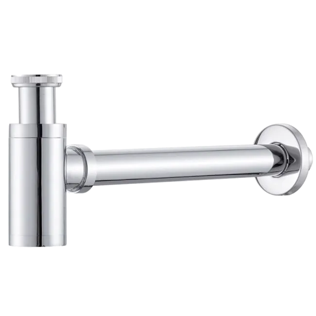 Valaz Siphon de lavabo rond chromé apparent
