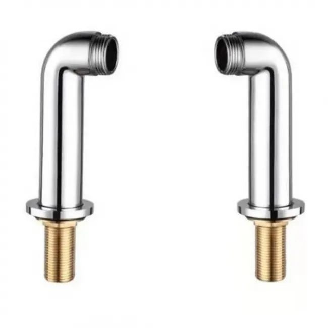 Paire de colonnettes chromé H107 pour baignoire mâle / mâle 15 x 21 / 20 x 27 mm