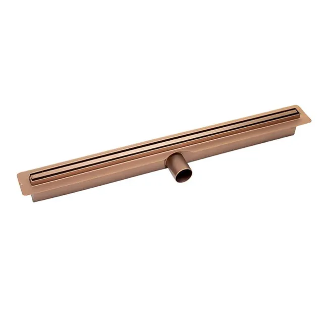 Caniveau de douche SLIM, couleur: cuivre brossé, longueur:80 cm
