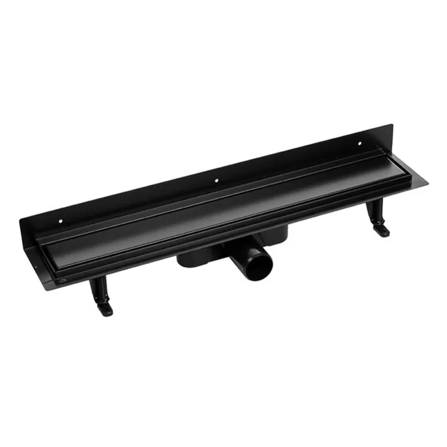 Caniveau de douche BASSO,proche de mur, couleur: noir, longueur:60 cm