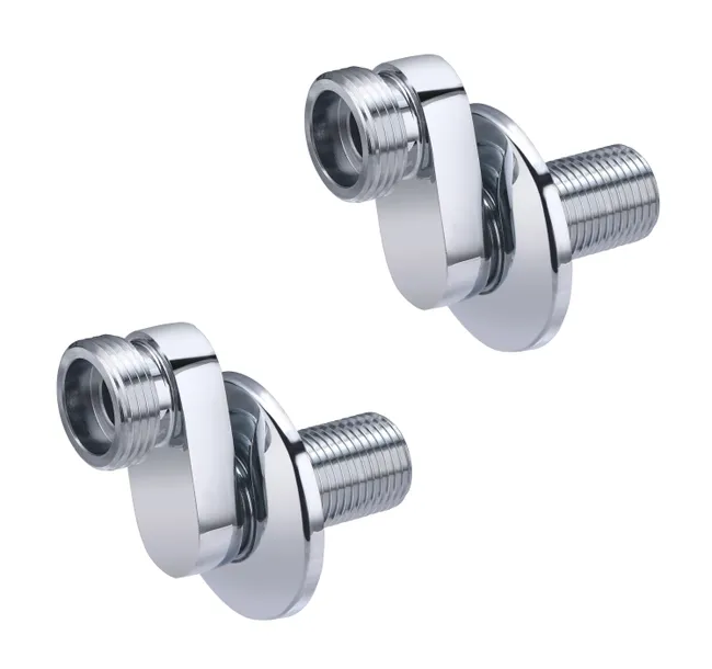 2 Raccords Excentrés de 25 millimètres avec Rosaces pour Robinetterie Mâle 15x21 - Mâle 20x27 NOYON & THIEBAULT