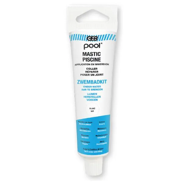 Mastic MS Polymère piscine POOL blanc - Tube 80 ml