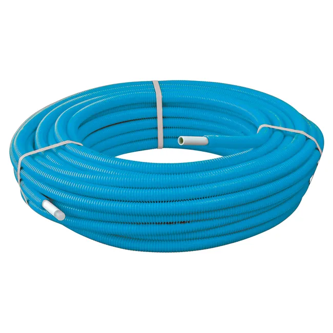 Image principale de Tube multicouche gainé bleu Ø16 en couronne de 25 mètres