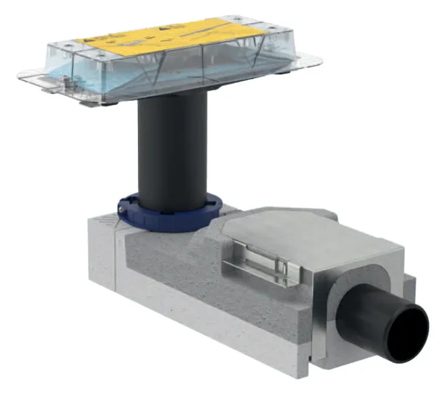 Set de montage brut Geberit pour caniveaux de douche Geberit CleanLine, pour hauteur de chape à l'entrée 90-220 mm : d=50mm, 154.150.00.1