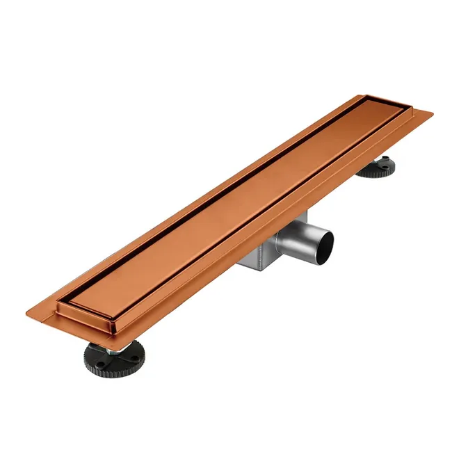 Caniveau de douche en inox Or rose brossé - 120 cm
