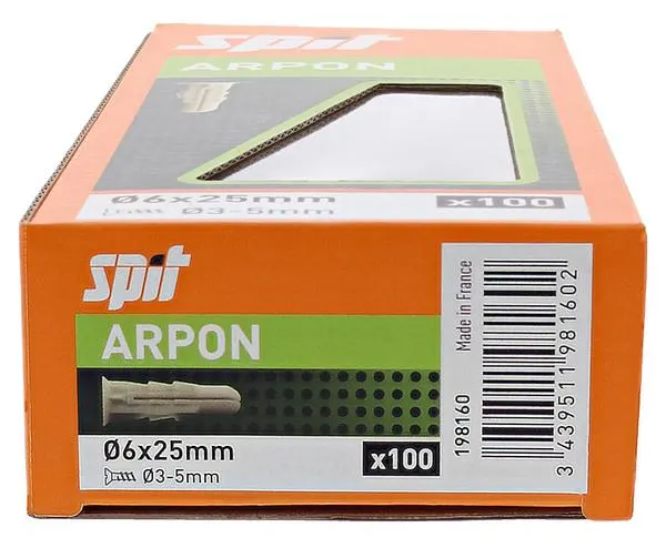 CHEVILLE ARPON 6X25 - BTE100-SPIT 198160