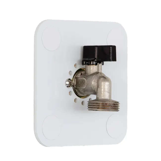 Platine sortie de cloison simple à glissement PER Ø12 pour machine à laver – Kit de fixation mural avec platine encastrable