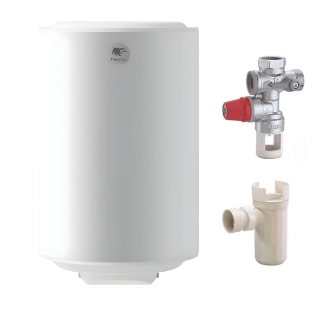 Pack Chauffe eau électrique Stéatis vertical 100 Litres THERMOR + Groupe de sécurité 3/4 + Siphon de groupe