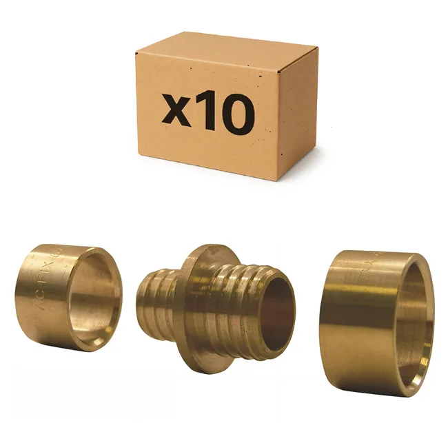 PACK de 10 raccords union a glissement egal laiton pour PER 25