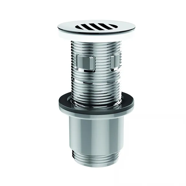 Bonde universelle lavabo écoulement libre,H.100mm,ABS chromé,intercalaire chromé