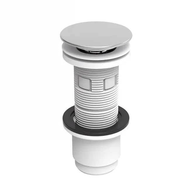 Bonde universelle digiclic ou fixe, H. 100mm, clapet inox, corps ABS blanc