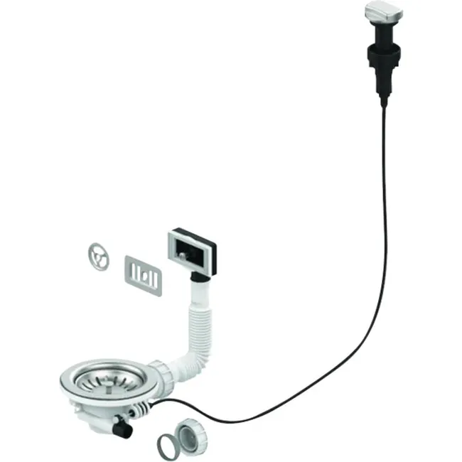 Bonde évier - VALENTIN - Automatique - 1 cuve Diamètre 90 mm