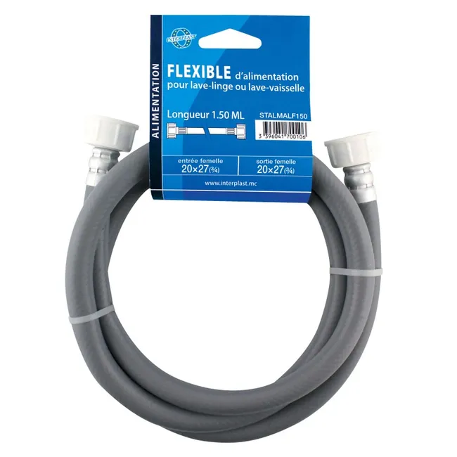 Flexible d'alimentation machine à laver Ø3/4" fem/fem longueur 1,50m