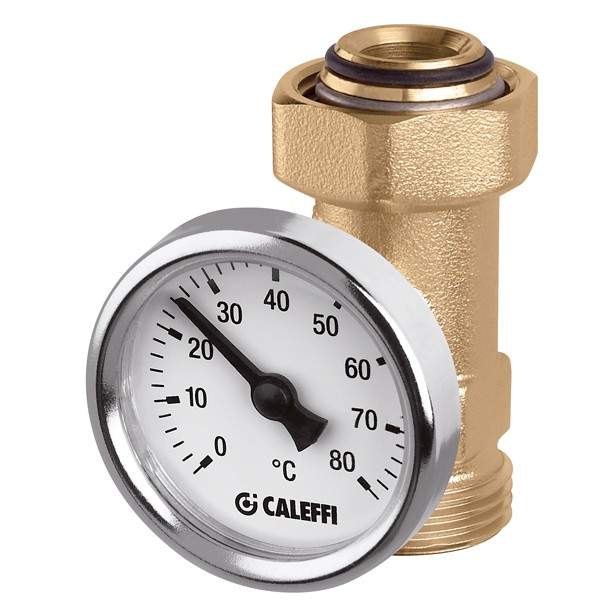 Connexion porte-thermomètre pour sorties de collecteur Caleffi 657050 - 3/4" M x 3/4" F