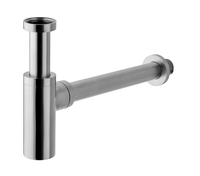 Siphon bouteille 1"1/4 couleur acier brossé pour lavabo Paffoni ZACC240ST - Steel Looking