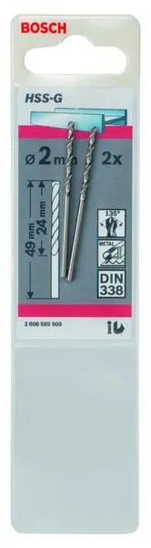 FORET METAL HSS-G 2.0X49 -2- BOSCH 2608585908