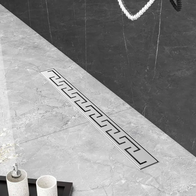 AICA caniveau de douche en acier inoxydable italien,siphon de drainage au sol en carrelage,réglable en hauteur avec désodorisant- Style 4-80 cm