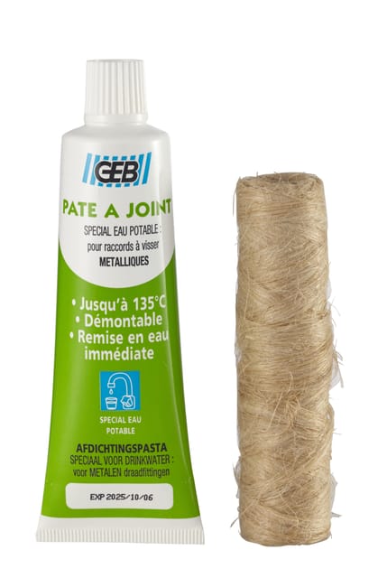 Kit d'étanchéité comprenant : pâte à joint 50 ml + filasse 20 g - GEB