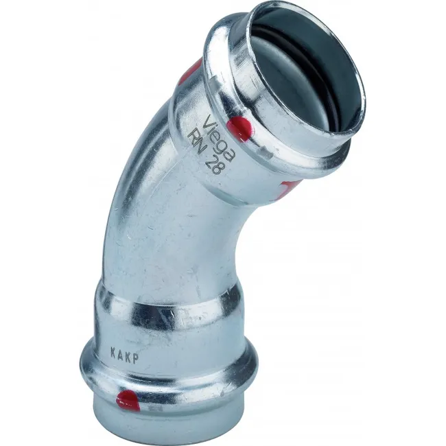 Coude électrozingué 45° F-F diamètre 18 à sertir 558277 - VIEGA SARL
