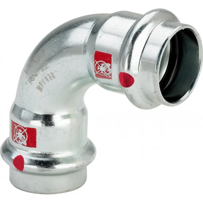 Coude électrozingué 90° F-F diamètre 28 à sertir 558154 - VIEGA SARL