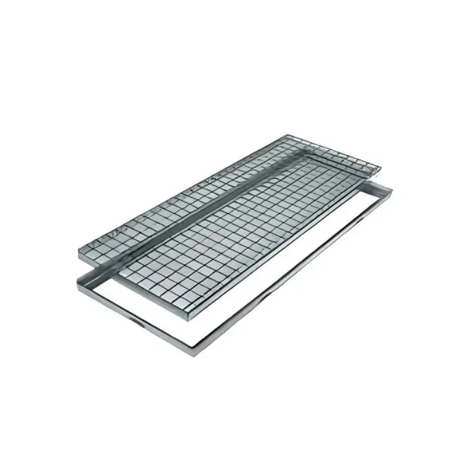 Caniveau de drainage rectangulaire grille en acier galvanisé 30x100 cm