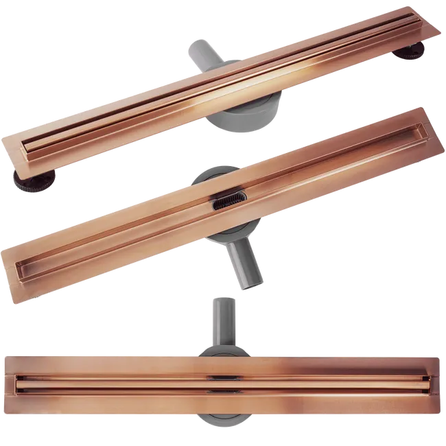 DRAIN LINÉAIRE REA NEOX SLIM PRO 600 BRUSH COPPER 64X9X6,5CM