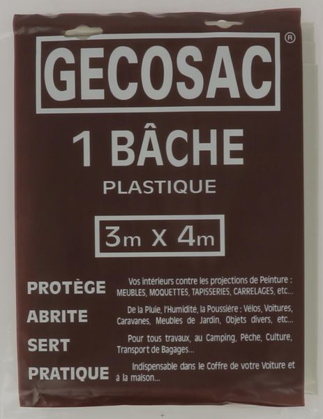 Bâche de protection polyéthylène 3x4m _50 microns translucide