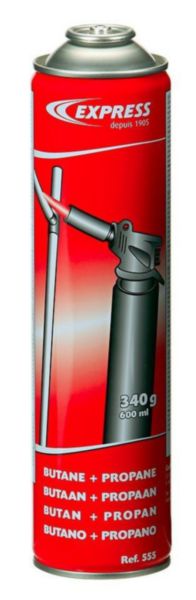 Cartouche de gaz butane + propane pour LAMPEXPRESS cartouche de 600ml. Réf. 555