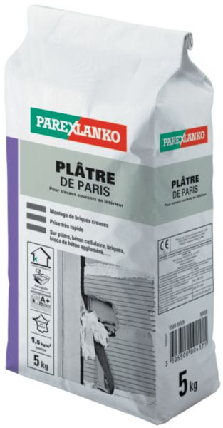 Plâtre fin blanc sac de 5kg