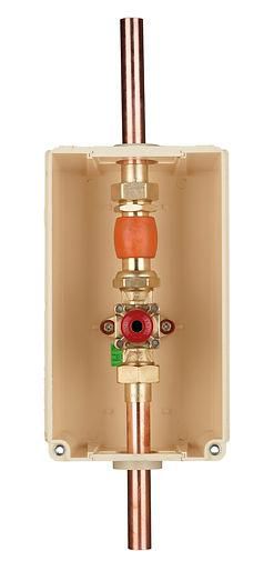Coffret de coupure avec robinet poussoir BD7015 à braser sur tube cuivre diamètre : 28 réf 701529