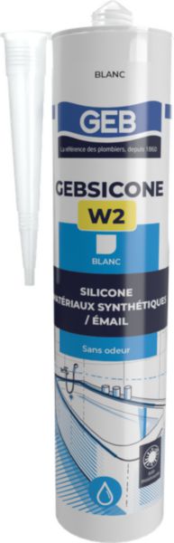 GEBSICONE W2 mastic 100% silicone d'étanchéité cartouche de 310ml blanc réf 890501